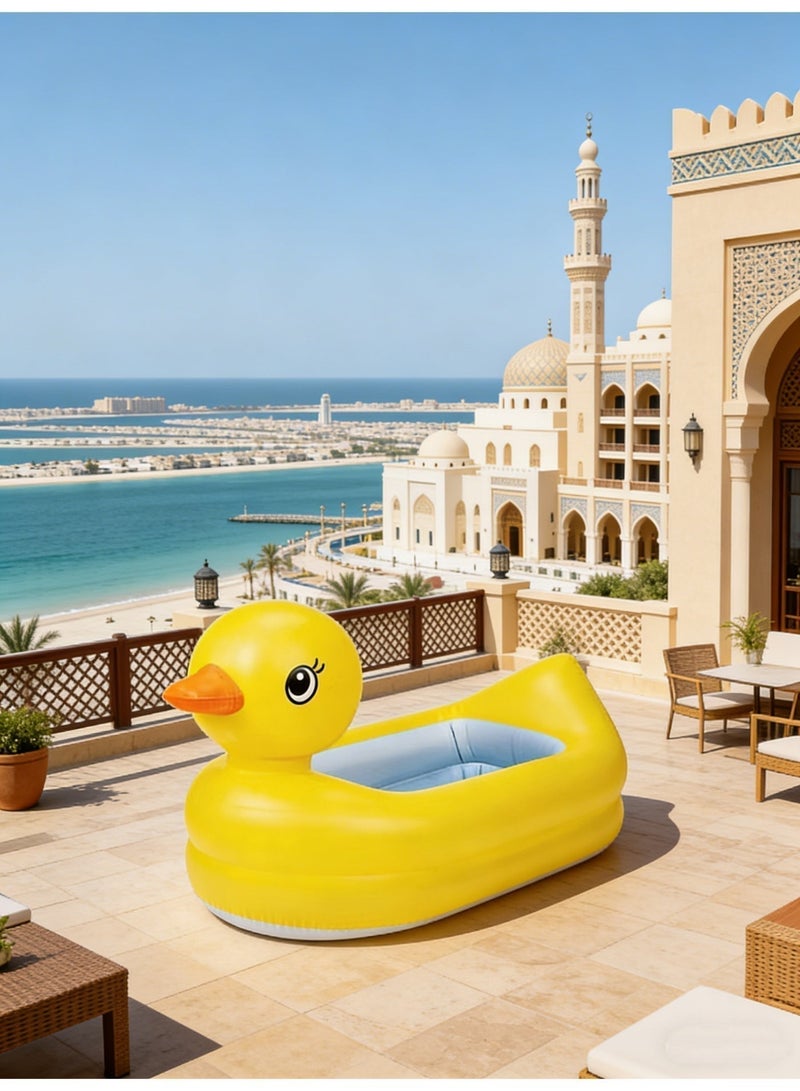 انتكس حمام سباحة دائري صغير قابل للنفخ على شكل بطة & حوض سباحة للأطفال/عوامة قابلة للنفخ الداخلية أو الخارجية للأطفال 86 × 25 سم 86x25سم - Image 5